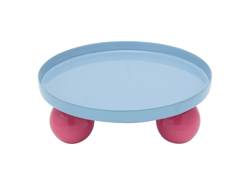 Tray Double Funky Round-Soft blue & bright pink