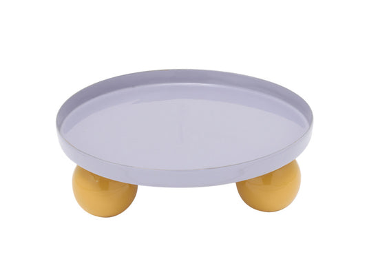 Tray Double Funky Round-Soft purple & bright yellow
