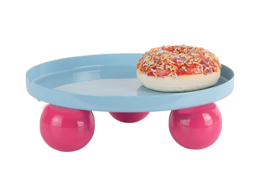Tray Double Funky Round-Soft blue & bright pink