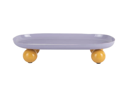 Tray Double Funky Oval Large - Soft purple & bright yellow