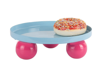Tray Double Funky Round-Soft blue & bright pink