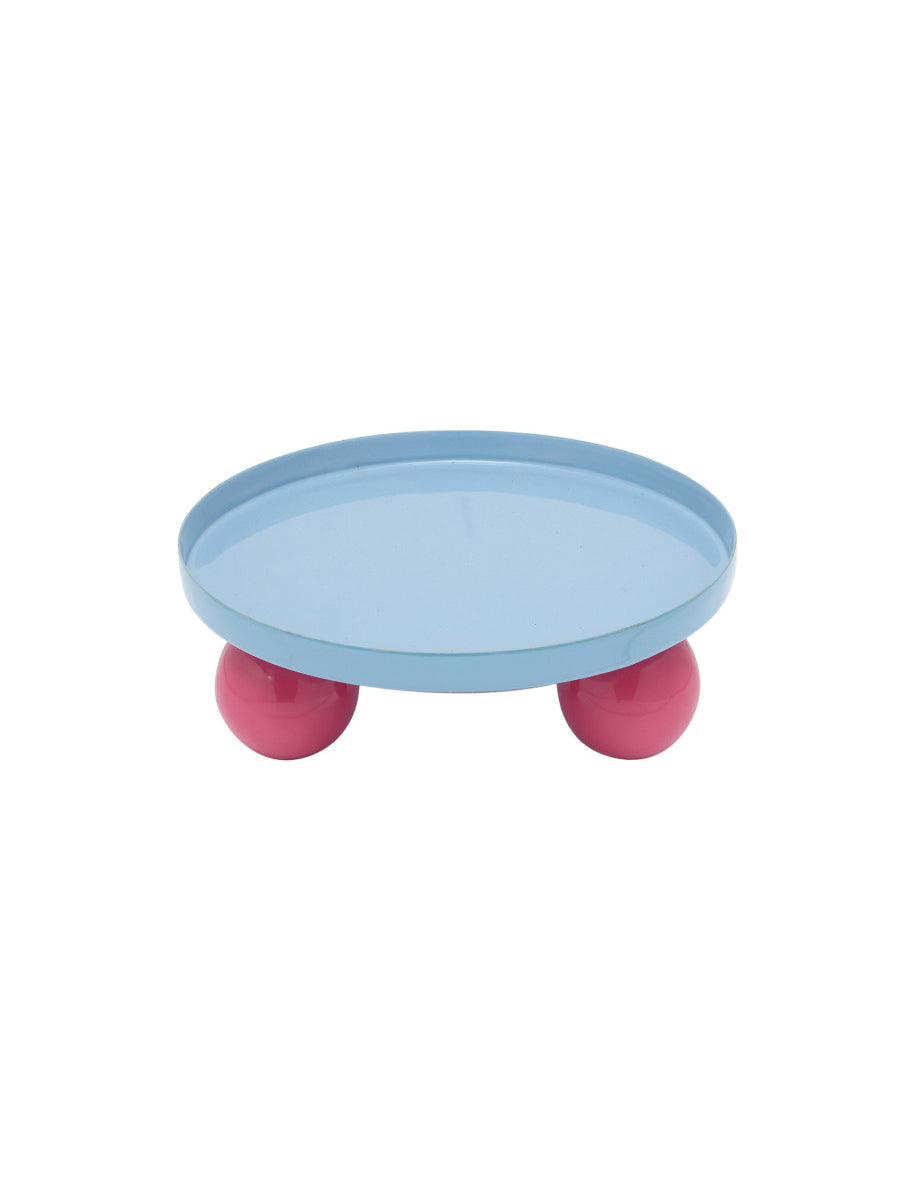 Tray Double Funky Round-Soft blue & Bright pink