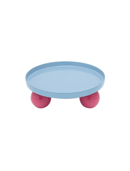 Tray Double Funky Round-Soft blue & Bright pink