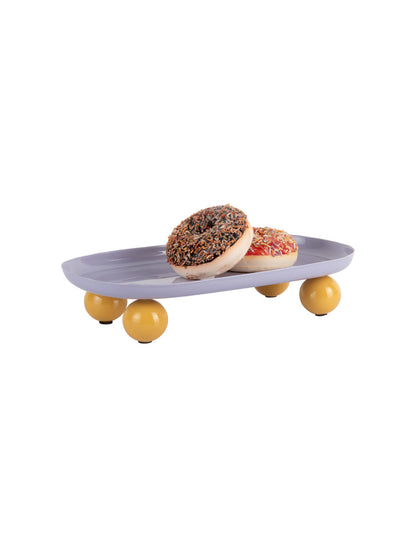Tray Double Funky Oval - Soft purple & Bright yellow - LARGE