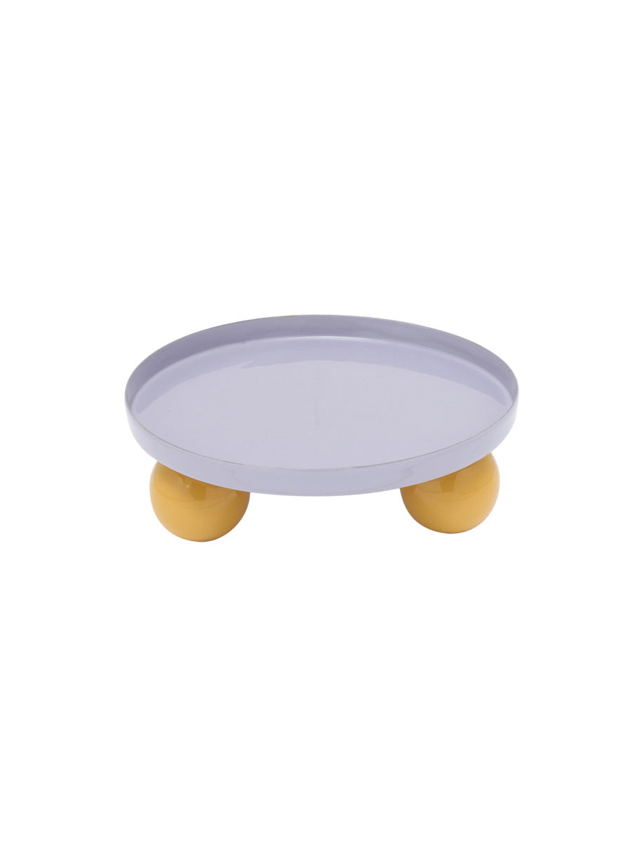 Tray Double Funky Round-Soft purple & Bright yellow