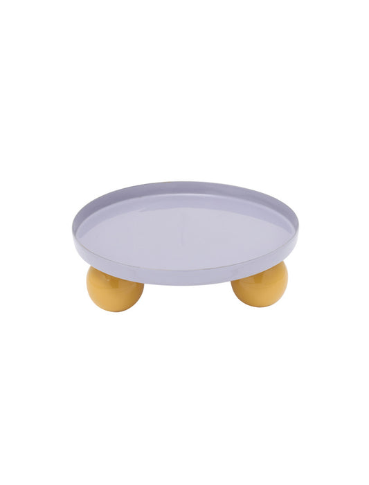 Tray Double Funky Round-Soft purple & Bright yellow
